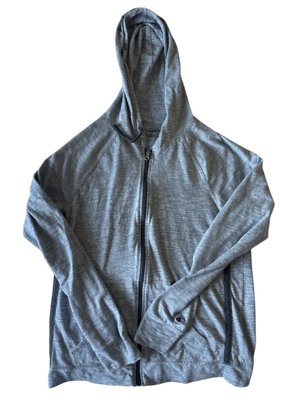 Champion Heather Gray Full-Zip Hoodie Sweatshirt